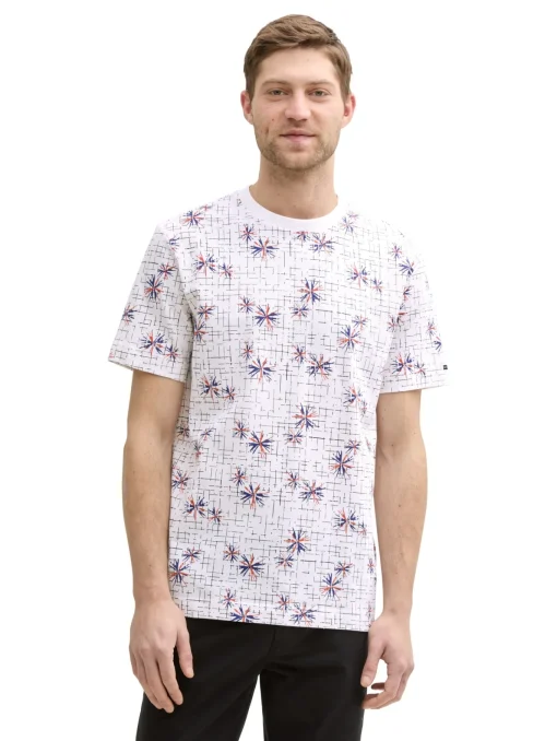 Herren Tom Tailor T-Shirt mit Allover-Print