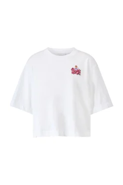 Damen Rich & Royal T-Shirt mit Blumenapplikation im Boxy-Fit