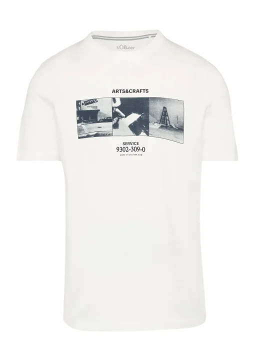Herren s.Oliver T-Shirt mit Crew Neck und Frontprint