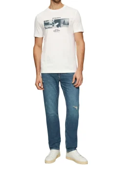 Herren s.Oliver T-Shirt mit Crew Neck und Frontprint