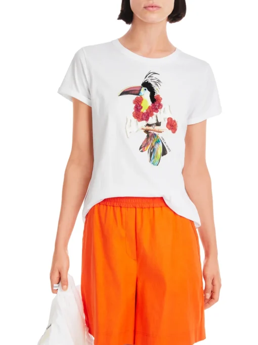 Damen Marc Cain T-Shirt mit 3D-Tukan-Print