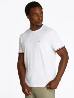 Herren Tommy Hilfiger T-Shirt mit farbigen Bündchen
