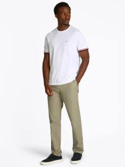 Herren Tommy Hilfiger T-Shirt mit farbigen Bündchen