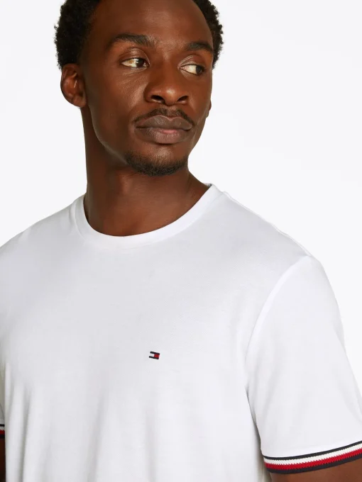 Herren Tommy Hilfiger T-Shirt mit farbigen Bündchen
