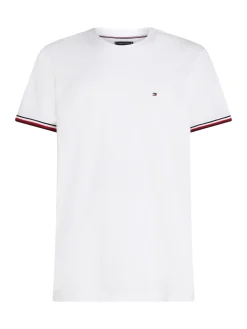 Herren Tommy Hilfiger T-Shirt mit farbigen Bündchen