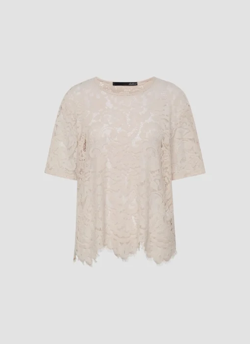 Damen Lecomte T-Shirt mit floraler Spitze