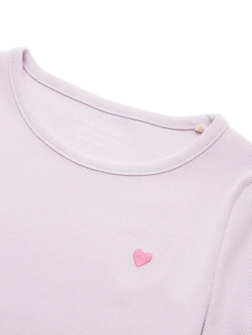 Kinder Tom Tailor Denim T-Shirt mit Herz-Stickerei