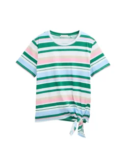 Damen Tom Tailor Denim T-Shirt mit Knoten-Detail
