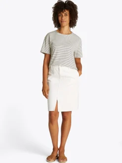 Damen Tommy Hilfiger T-Shirt mit Leinen
