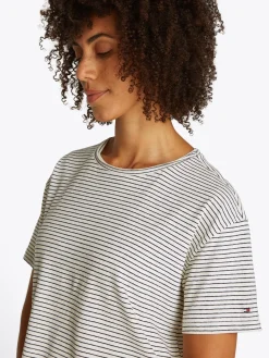 Damen Tommy Hilfiger T-Shirt mit Leinen