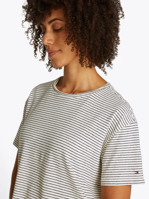 Damen Tommy Hilfiger T-Shirt mit Leinen