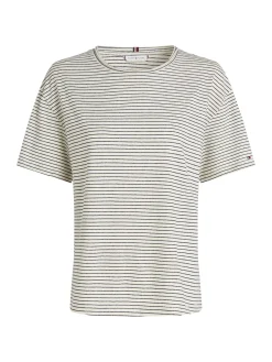 Damen Tommy Hilfiger T-Shirt mit Leinen
