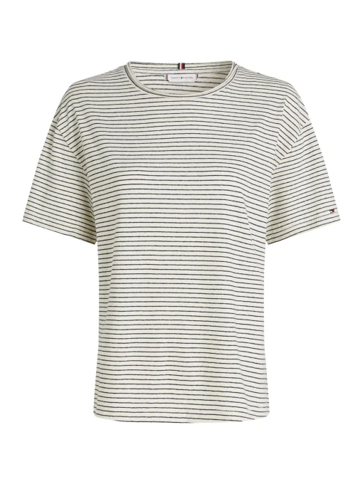 Damen Tommy Hilfiger T-Shirt mit Leinen