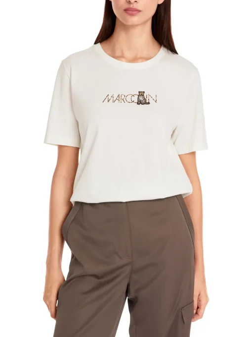 Damen Marc Cain T-Shirt mit Leo-Motiv Rethink Together