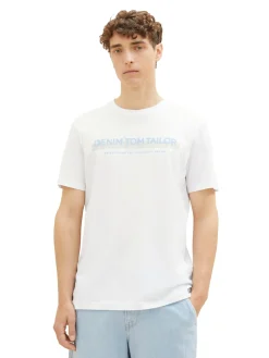 Herren Tom Tailor Denim T-Shirt mit Logo Print