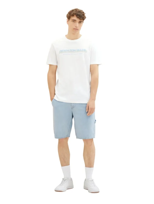 Herren Tom Tailor Denim T-Shirt mit Logo Print