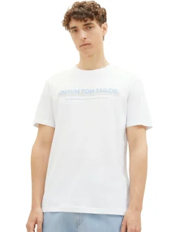 Herren Tom Tailor Denim T-Shirt mit Logo Print