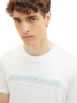 Herren Tom Tailor Denim T-Shirt mit Logo Print