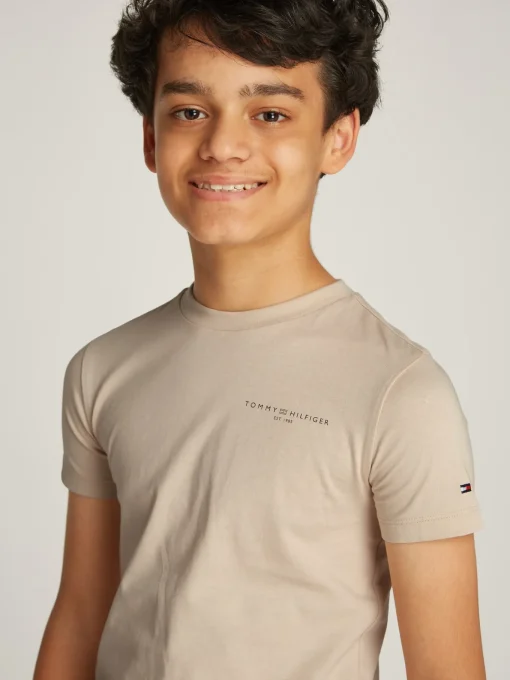 Kinder Tommy Hilfiger T-Shirt mit Logo und Rundhalsauschnitt