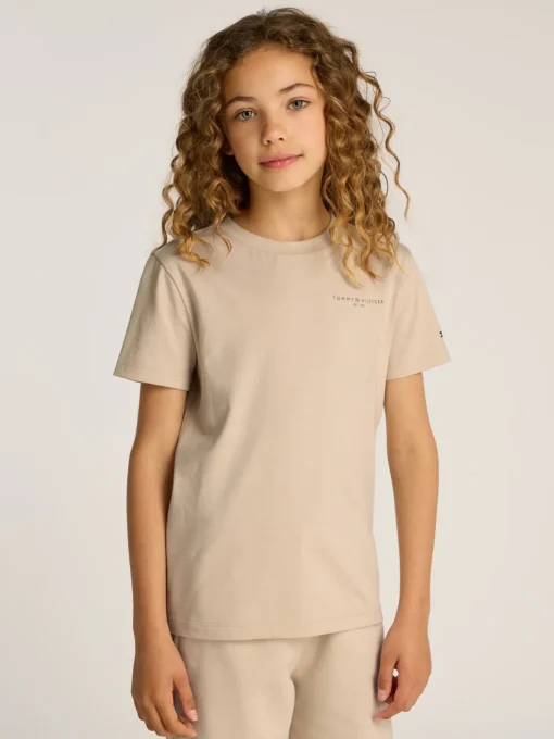 Kinder Tommy Hilfiger T-Shirt mit Logo und Rundhalsauschnitt