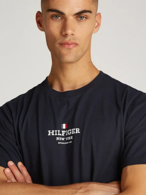 Herren Tommy Hilfiger T-Shirt mit Logo und Rundhalsausschnitt