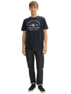 Herren Tom Tailor T-Shirt mit Logo-Print