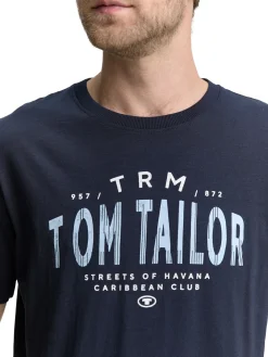 Herren Tom Tailor T-Shirt mit Logo-Print