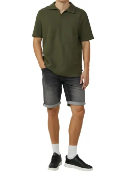 Herren QS T-Shirt mit offenem Polokragen