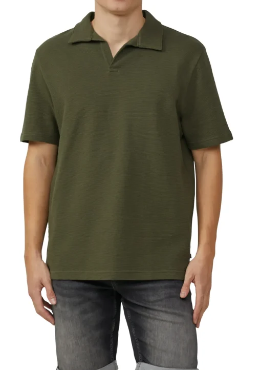 Herren QS T-Shirt mit offenem Polokragen