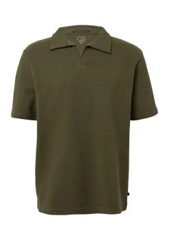 Herren QS T-Shirt mit offenem Polokragen