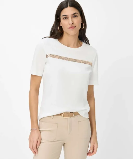 Damen Brax T-Shirt mit Pailletten