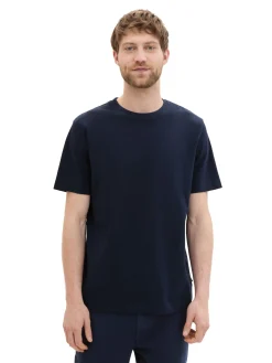 Herren Tom Tailor T-Shirt mit Piqué Struktur