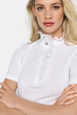 Damen Rich & Royal T-Shirt mit Rüschenkragen