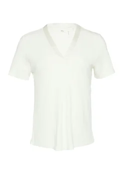 Damen s.Oliver BLACK LABEL T-Shirt mit Satinausschnitt