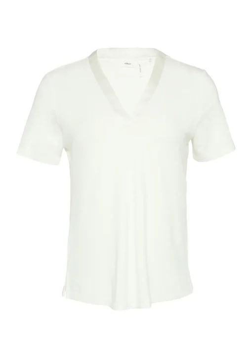 Damen s.Oliver BLACK LABEL T-Shirt mit Satinausschnitt