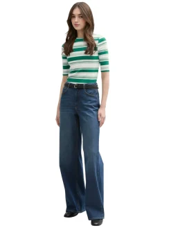 Damen Tom Tailor Denim T-Shirt mit Streifenmuster