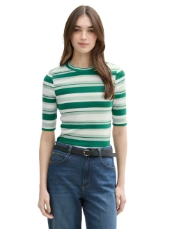 Damen Tom Tailor Denim T-Shirt mit Streifenmuster