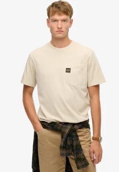 Herren Superdry T-Shirt mit Tasche und Kontrastnähten
