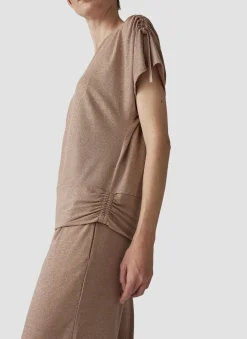 Damen Lecomte T-Shirt mit V-Ausschnitt