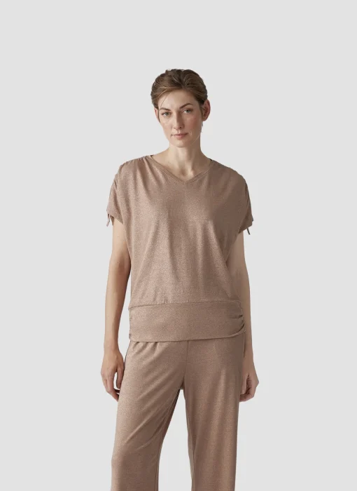 Damen Lecomte T-Shirt mit V-Ausschnitt