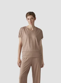 Damen Lecomte T-Shirt mit V-Ausschnitt
