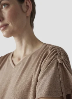 Damen Lecomte T-Shirt mit V-Ausschnitt