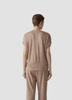 Damen Lecomte T-Shirt mit V-Ausschnitt