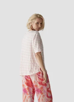 Damen Lecomte T-Shirt mit V-Ausschnitt
