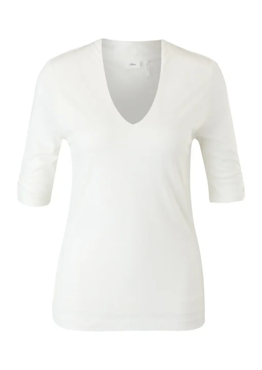 Damen s.Oliver BLACK LABEL T-Shirt mit V-Ausschnitt