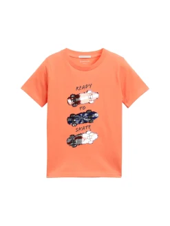 Kinder Tom Tailor Denim T-Shirt mit Wendepailletten