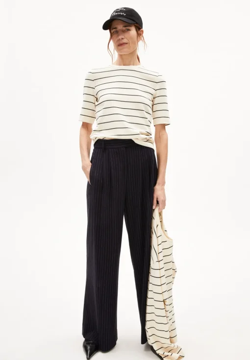 Damen armedangels T-Shirt Slim Fit aus Bio-Baumwoll Mix JAANISARA FINE STRIPE