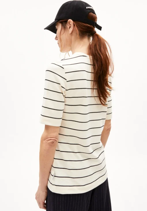 Damen armedangels T-Shirt Slim Fit aus Bio-Baumwoll Mix JAANISARA FINE STRIPE