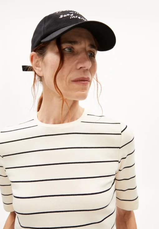 Damen armedangels T-Shirt Slim Fit aus Bio-Baumwoll Mix JAANISARA FINE STRIPE