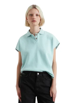 Damen Marc O´Polo Denim T-Shirt, SSL, Polo, Button Placket